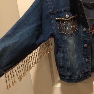 Faded Glory girls bedazzled embellished denim Jean jacket kids size 8/10